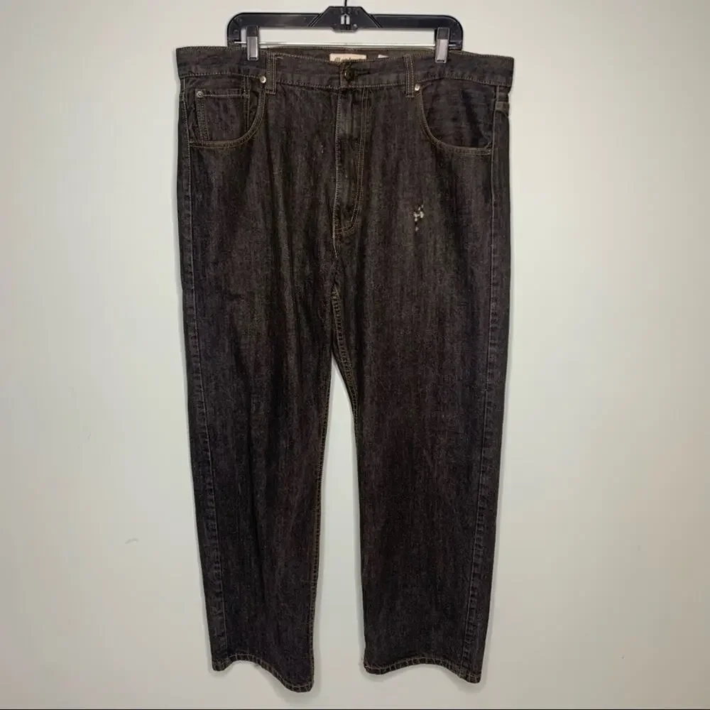 Members Properly Mens Black Straight Leg Jeans 40x32